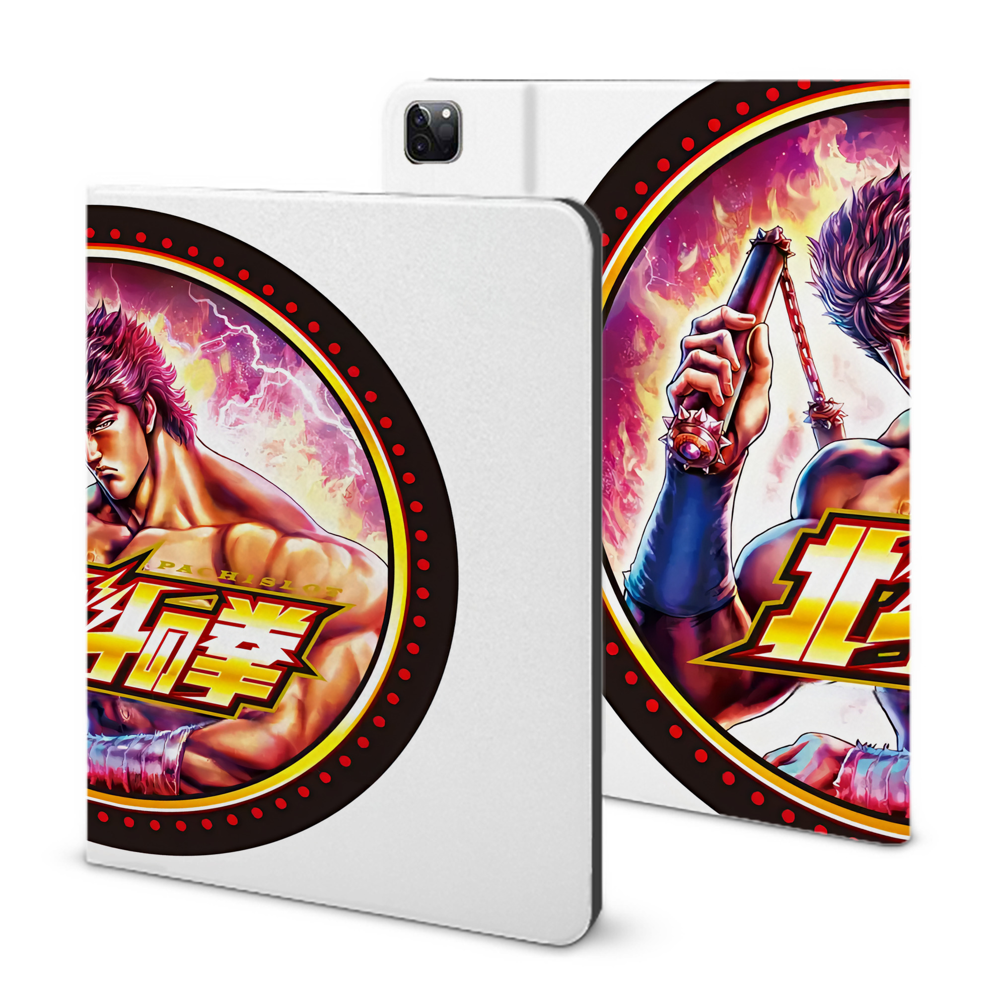 （画像用） 北斗の拳 Fist of the North Star IPad ケース ブック型 PUレザー TPU 耐衝撃 軽量 薄型 ペン収納なし 全面保護 IPad 各モデル対応